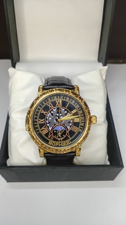 Royal Heritage Edition – Engraved Gold Case & Black Dial